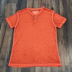 Buckle Black Men’s Orange Heather Notched v-neck T-Shirt Size XL